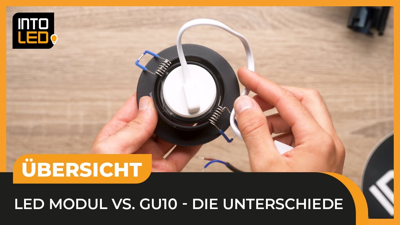 GU10 Leuchtmittel vs. LED-Modul  - INTOLED beleuchtet die Unterschiede