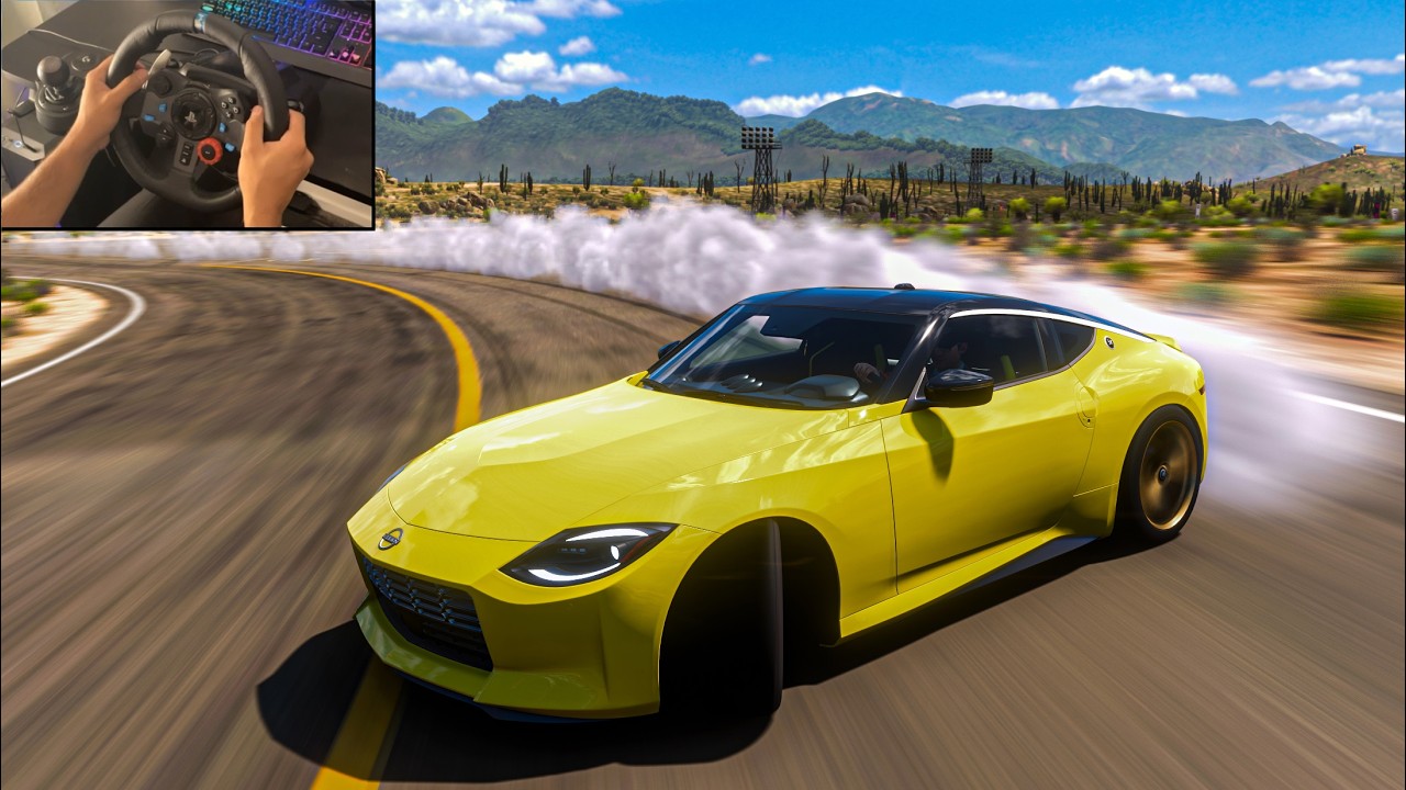 Drifting Nissan Z - Forza Horizon 5 - Steering Wheel Gameplay