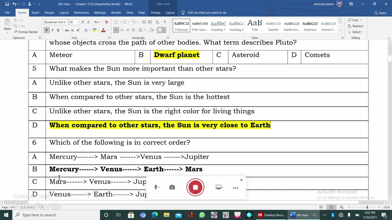General Science VI Lecture No  14 Unit 10 Solar System