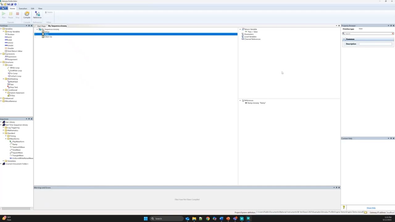How to set up and run Real-Time Sequences in NI VeriStand