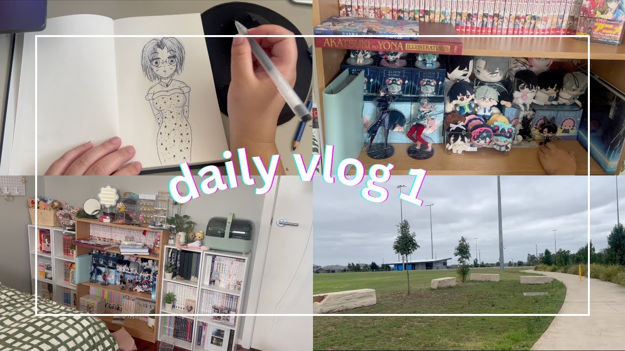 daily vlog ˚⟡˖ ࣪࣪: cleaning my room, alien stage shelf reorganisation, daily drawing + walking