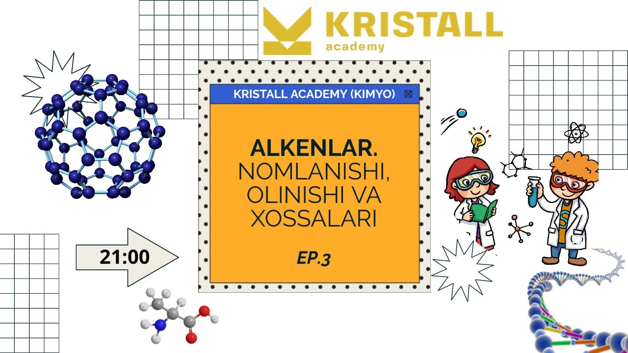 ALKENLAR | NOMLANISHI | IZOMERIYASI | OLINISHI VA XOSSALARI