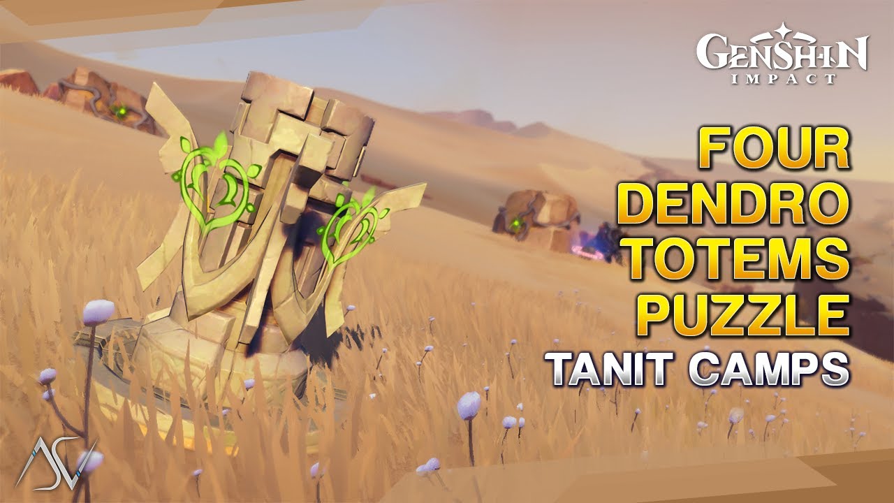 Four Dendro Totems Puzzle - Tanit Camps | Genshin Impact 3.4