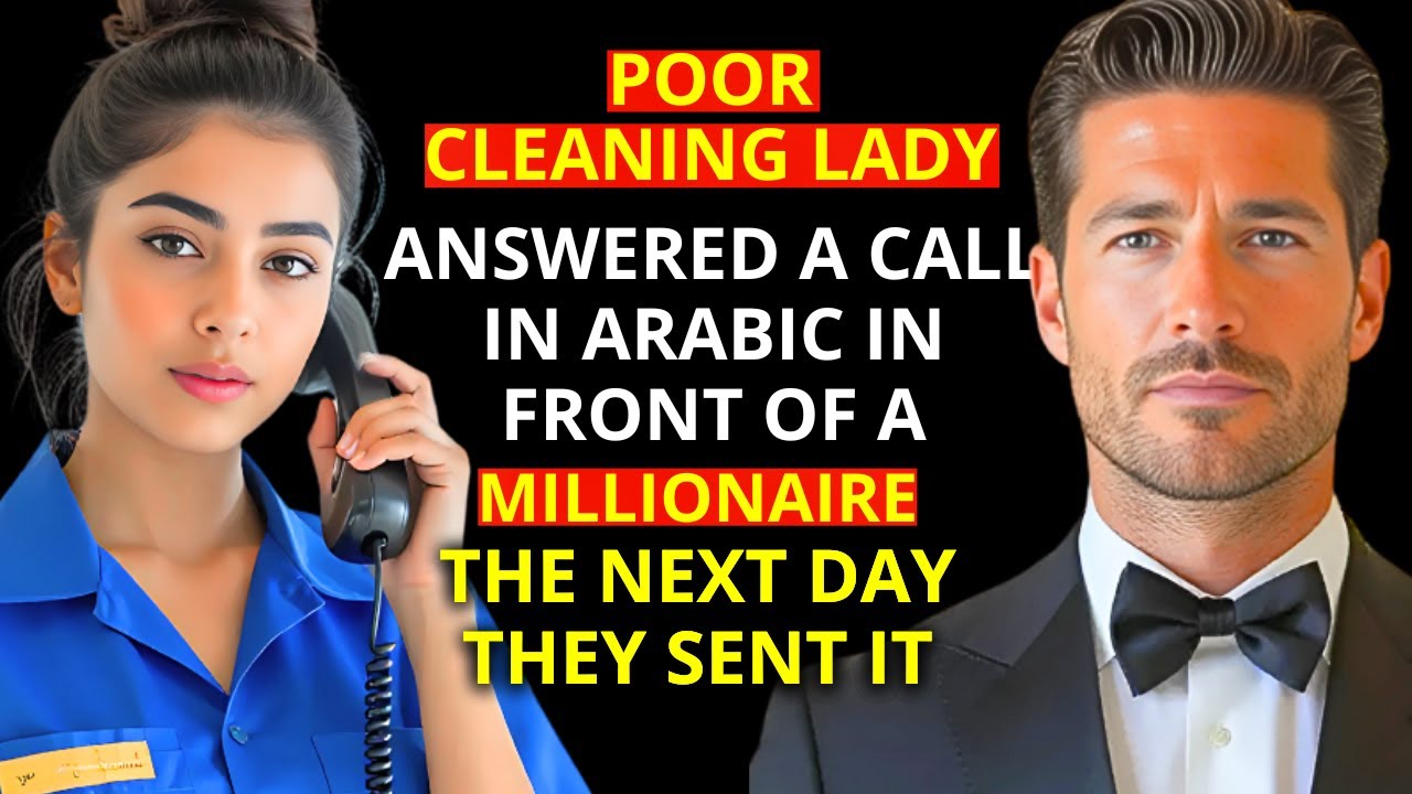 POOR CLEANING LADY ANSWERED A CALL IN ARABIC IN FRONT OF A MILLIONAIRE — THE NEXT DAY...