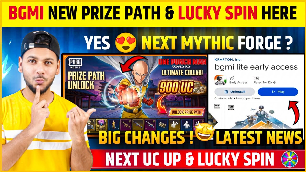 New Mythic Forge Bgmi ? 🔴 Bgmi Lite Latest News | Prize Path in Bgmi | Next UC Up Event Bgmi