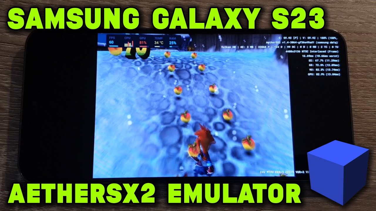 Galaxy S23 / SD 8 GEN 2 - Crash Bandicoot TWOC / Twinsanity - AetherSX2 v1.4-3064 - Test