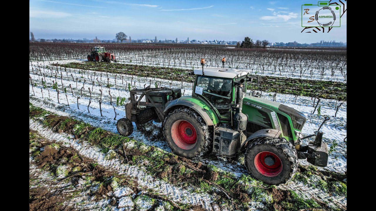 Weinreben Roden mit Spezialtechnik/ 2xFendt 828 Vario S4/ Einzelstücke/ Fleischmann Agrarservice