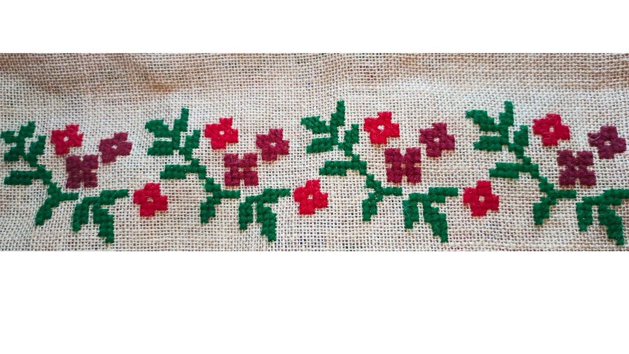 New border cross Stitch flowers design #15 - beautiful cross Stitch design |