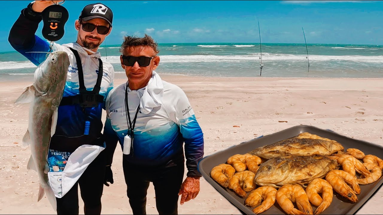 PESCARIA E PEIXE FRITO NESSA PRAIA DESERTA! #surfcasting
