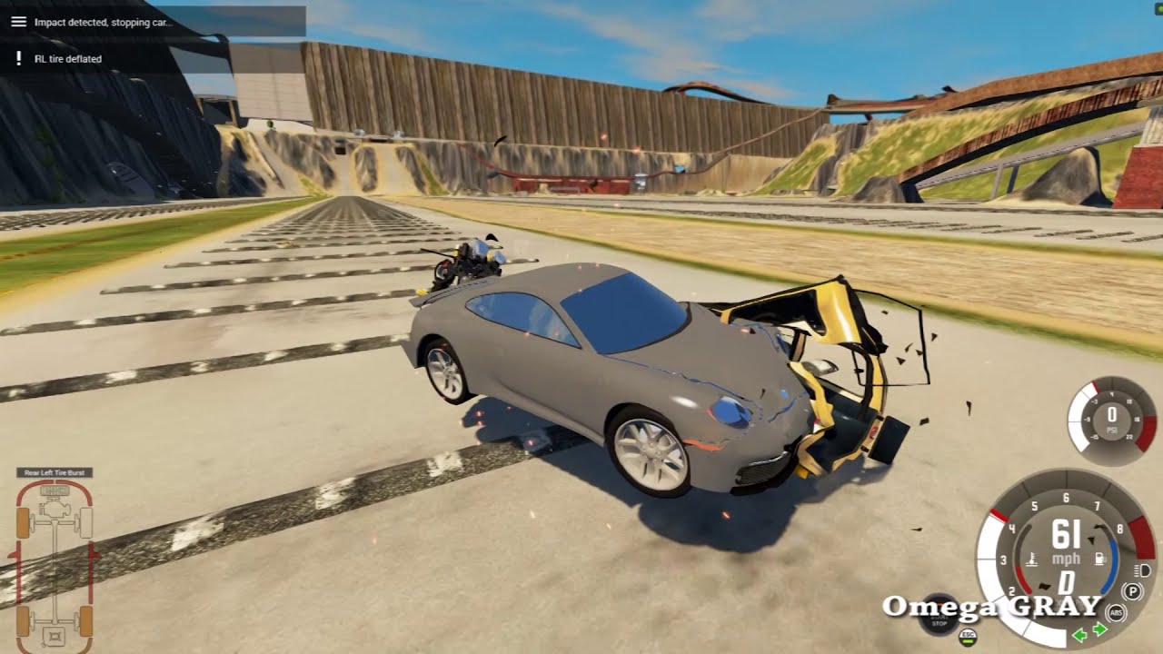 Hitting Speed Bumps on high speed Test Crash - BeamNG DRIVE #3