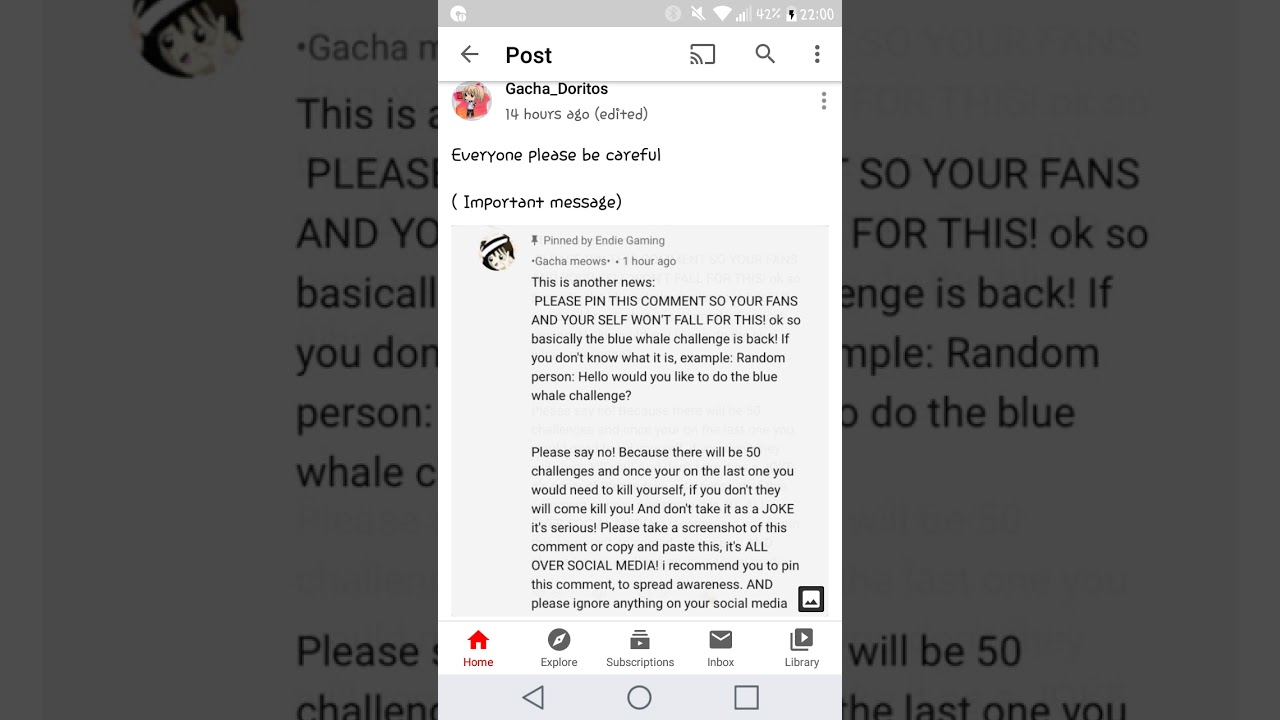 The blue whale challenge is back(OLD VIDEO)//Read desc//