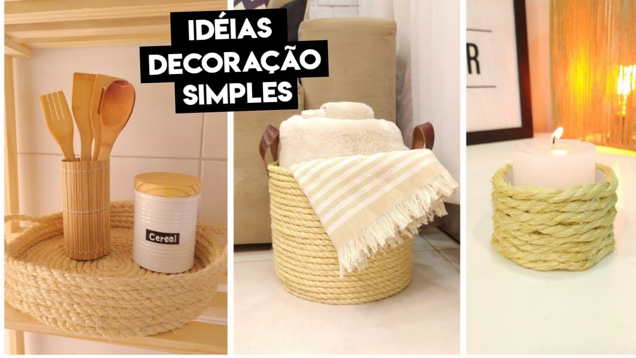 Ideias INCRÍVEIS com CORDA de SISAL - DIY DECORAÇÃO - ARTESANATO - FAÇA VOCÊ MESMO