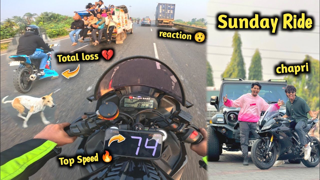 Sunday Ride এ গিয়ে R15v3 Total Loss 💔 Bengali BABA 