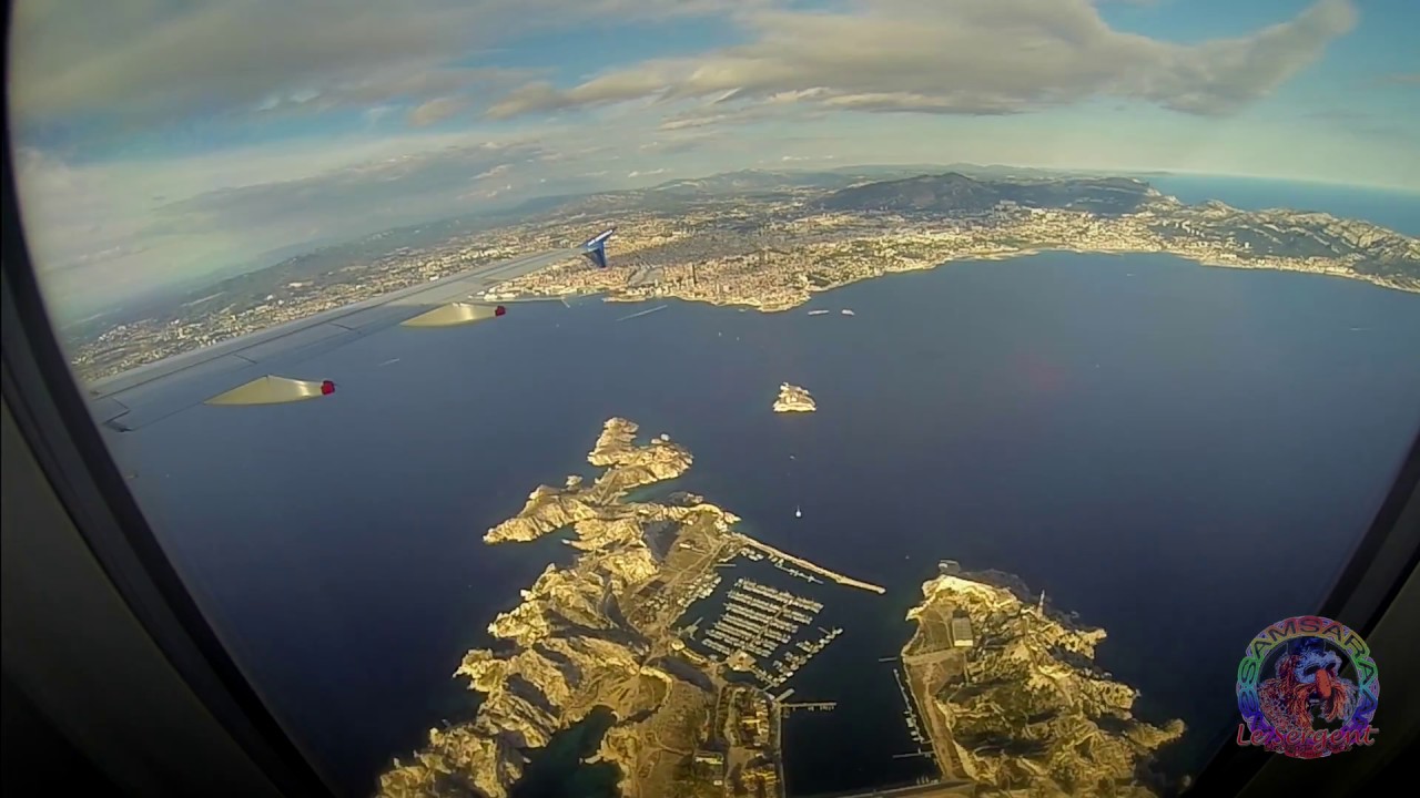 Timelapse entre Ajaccio et Marseille depuis le hublot d'un avion 4k HD