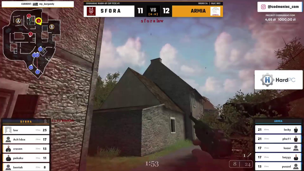 ARMIA vs s f o r a  - GROUP STAGE - CODMANIAC WARM-UP CUP PC2C #1 - Call of Duty 2