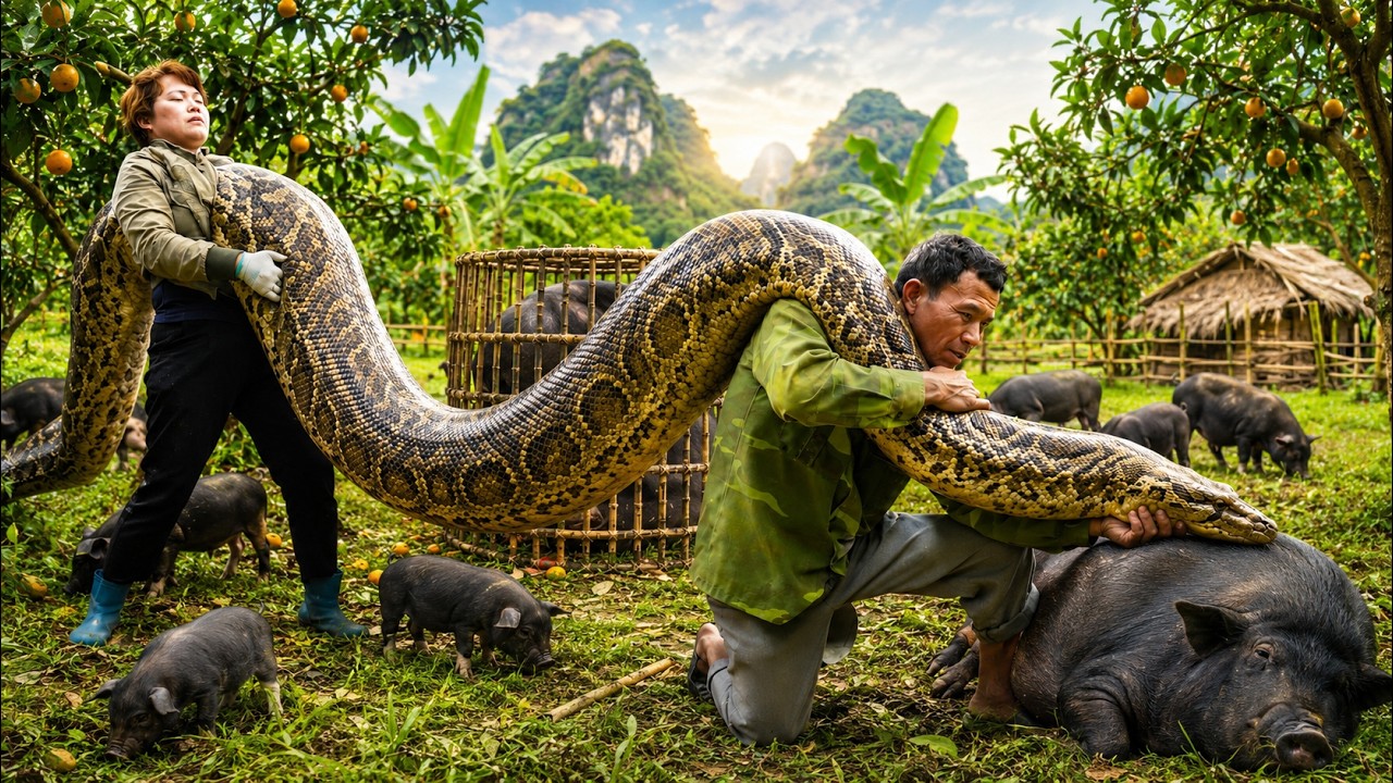 72 Hours No Escape: Giant Python Attacks Pig Farm As Farmers Fight To Save The Herd!