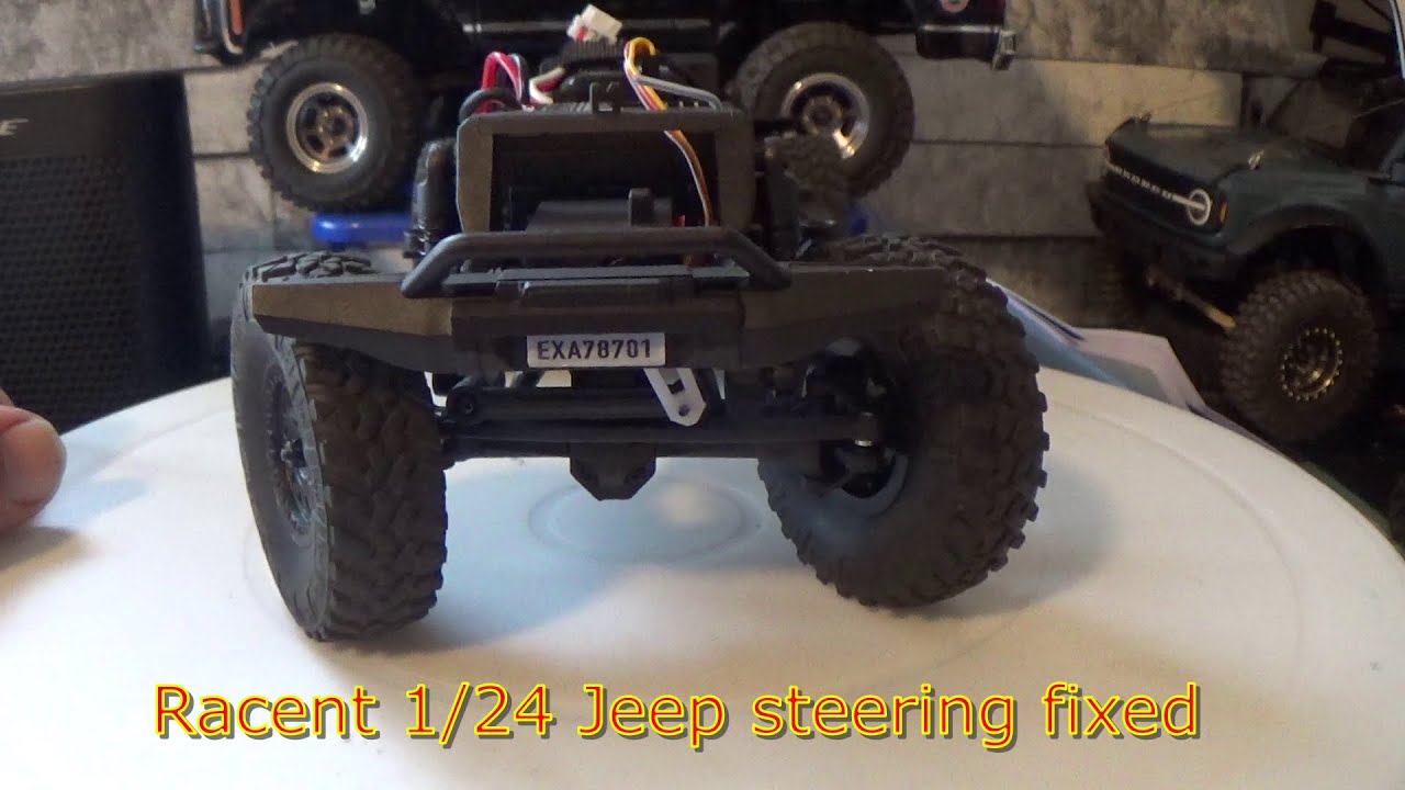 $80 Racent RC 1/24 scale Jeep steering angle fix with SCX24 axle stub