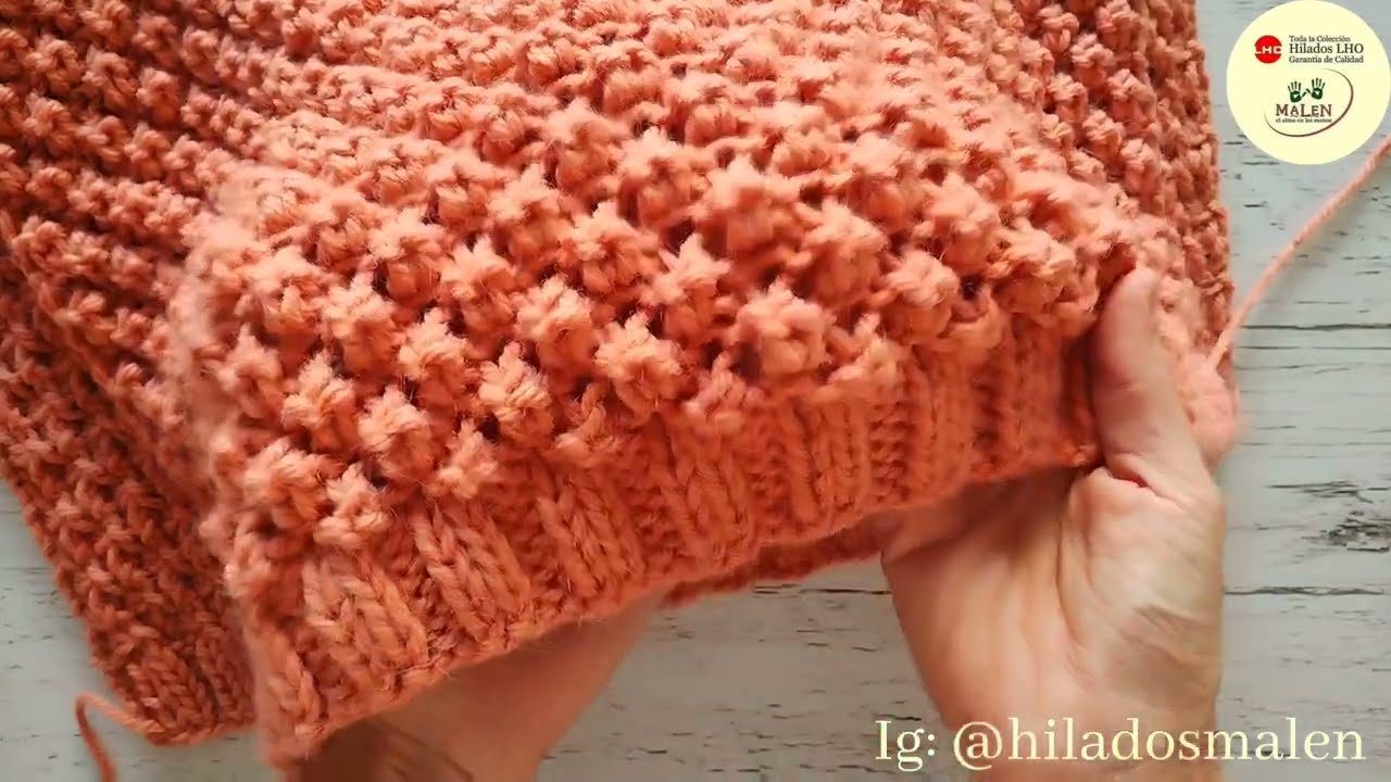Punto Garbanzo. Dos agujas. Fácil y queda hermoso! Sweaters, chalecos, sacos.