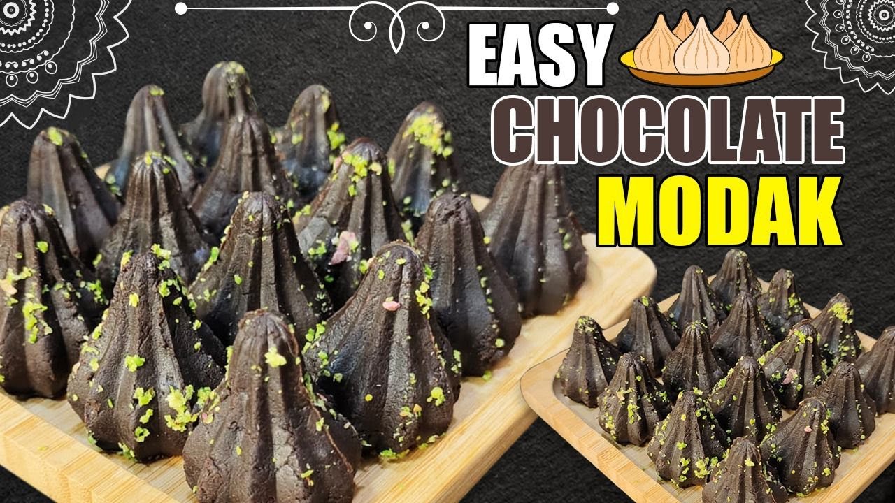 Easy Chocolate Modak In 15 Minutes | Chocolate Modak Recipe | कम सामान में टेस्टी चॉकलेट मोदक