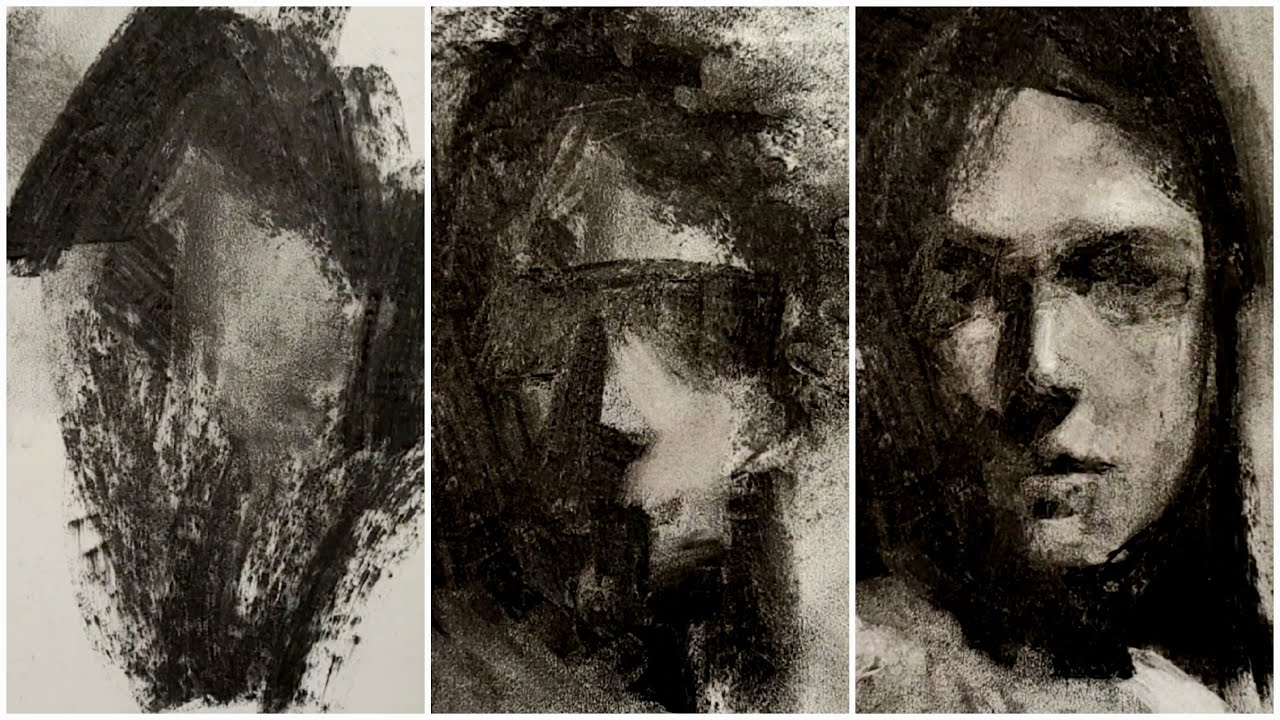 Charcoal Drawing Techniques - Step by Step Portrait Drawing