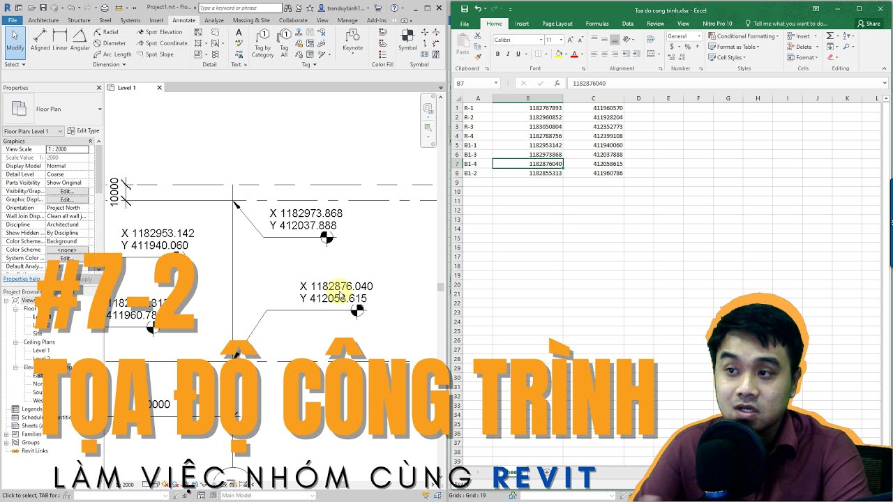 LÀM VIỆC NHÓM CÙNG REVIT#7b. TỌA ĐỘ CÔNG TRÌNH