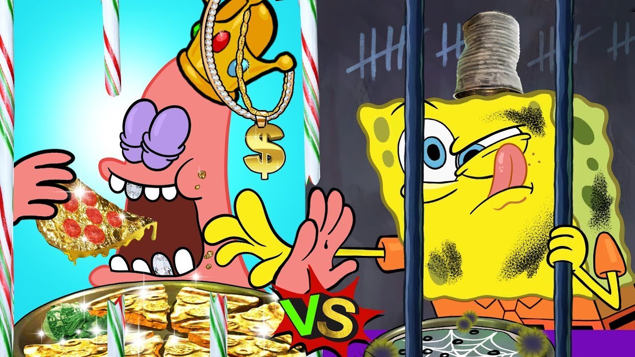 Rich Jail vs Broke Jail Food | MUKBANG ANIMATION | SPONGEBOB ANIMATION | SLIME CAT