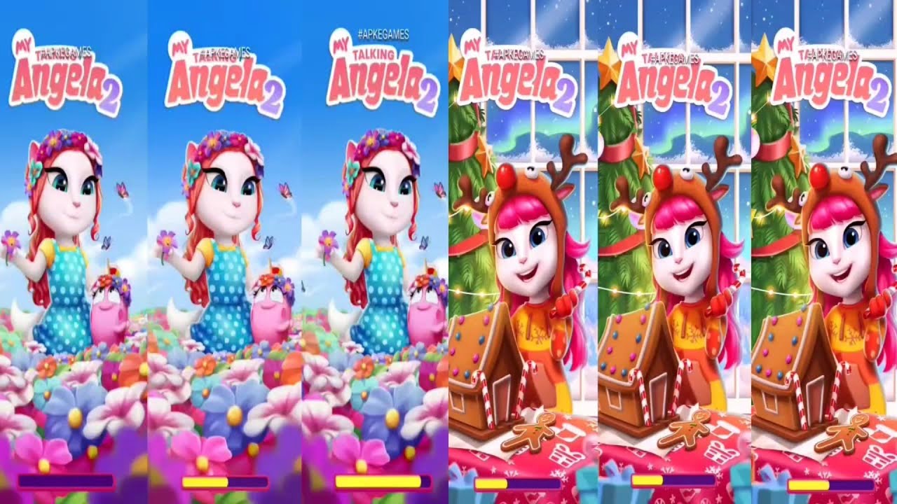 My Talking Angela 2 Spring update vs My Talking Angela 2 Christmas update Gameplay Android ios