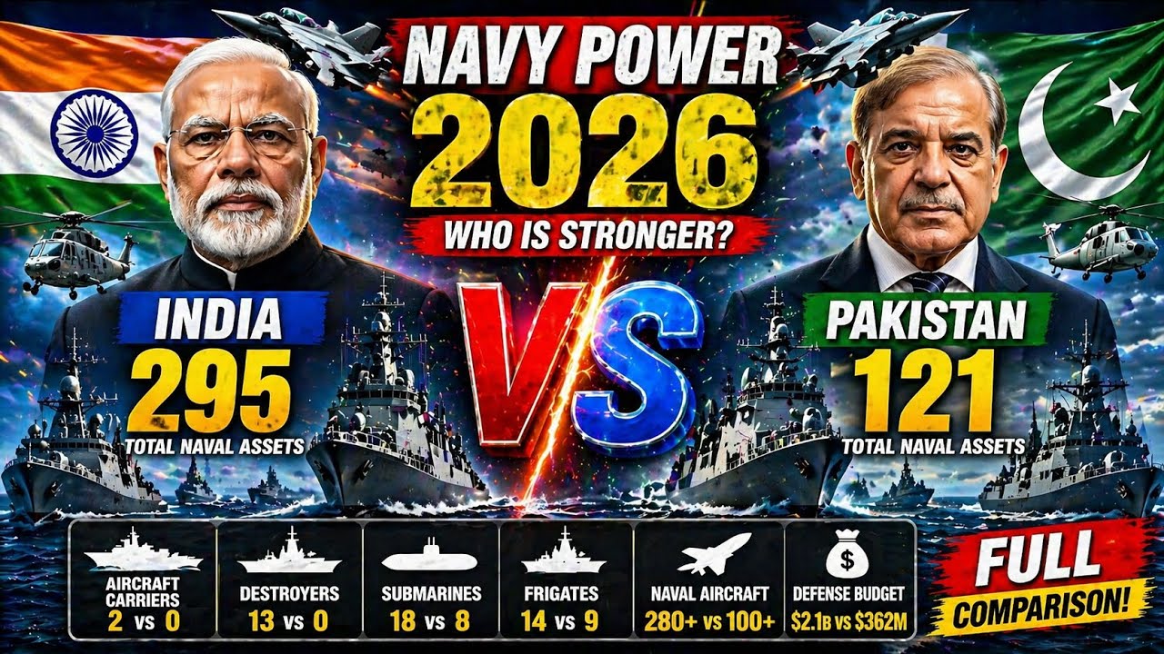India vs Pakistan Navy Power Comparison 2026 🔥 Who is Stronger? Full Military Analysis