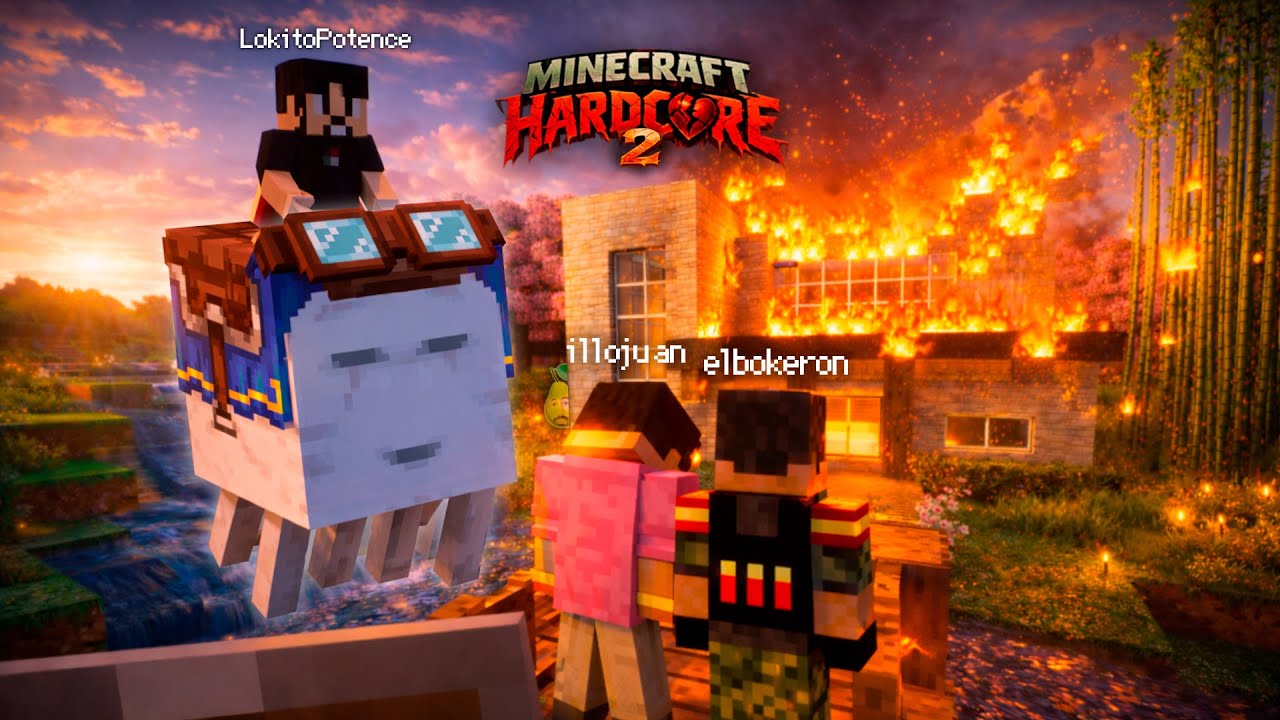 ¡Mudanza, Guille 🍐 y un río para gobernarlos a todos! | MINECRAFT HARDCORE ft. IlloJuan y Guille #3