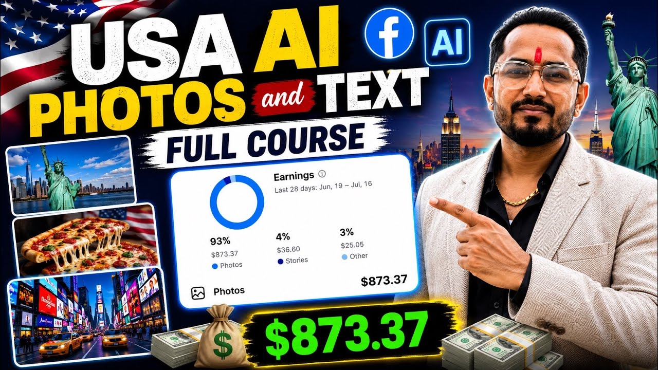 🔥USA Facebook AI Page Photos & Text Full Course | Complete A to Z Guide 