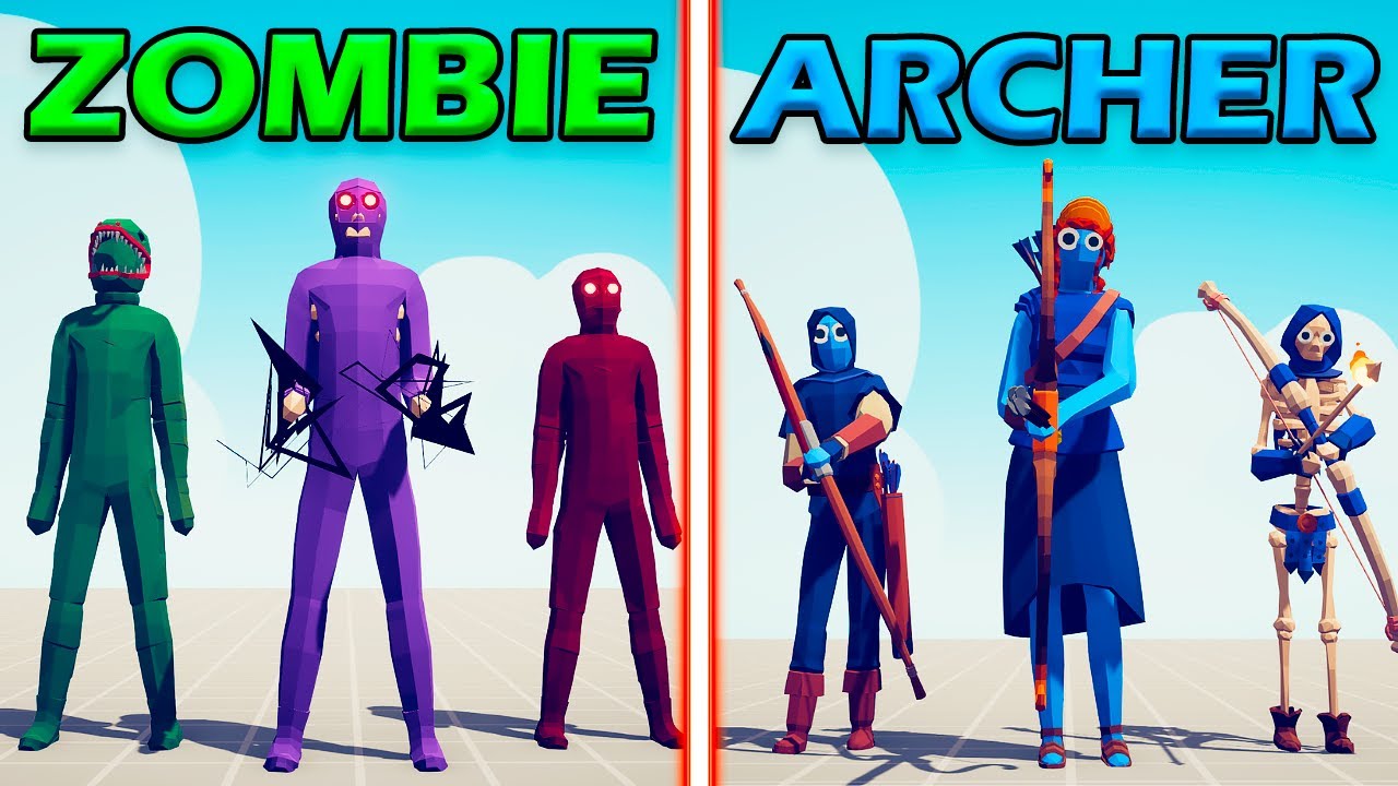 ZOMBIE UNITS TEAM vs ARCHER UNITS TEAM - Totally Accurate Battle Simulator | TABS