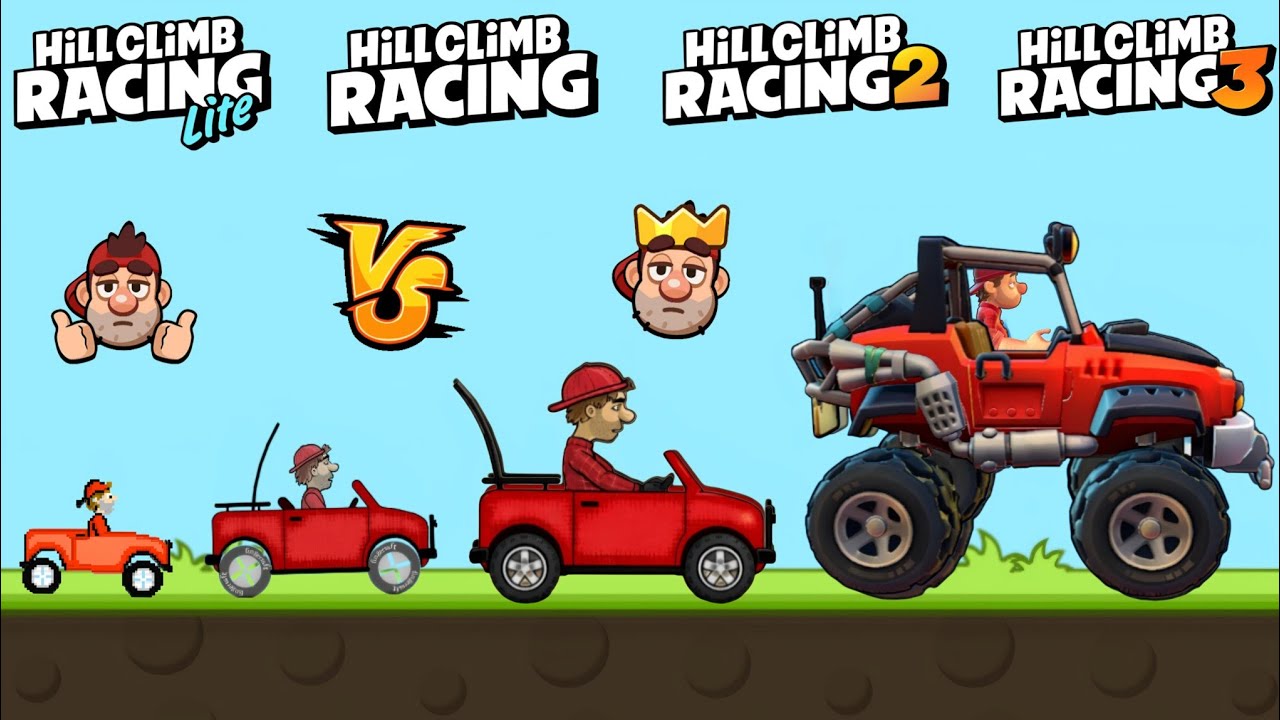 Hill Climb Racing против Hill Climb Racing 2 против Hill Climb Racing 3 против Hill Climb Racing ...