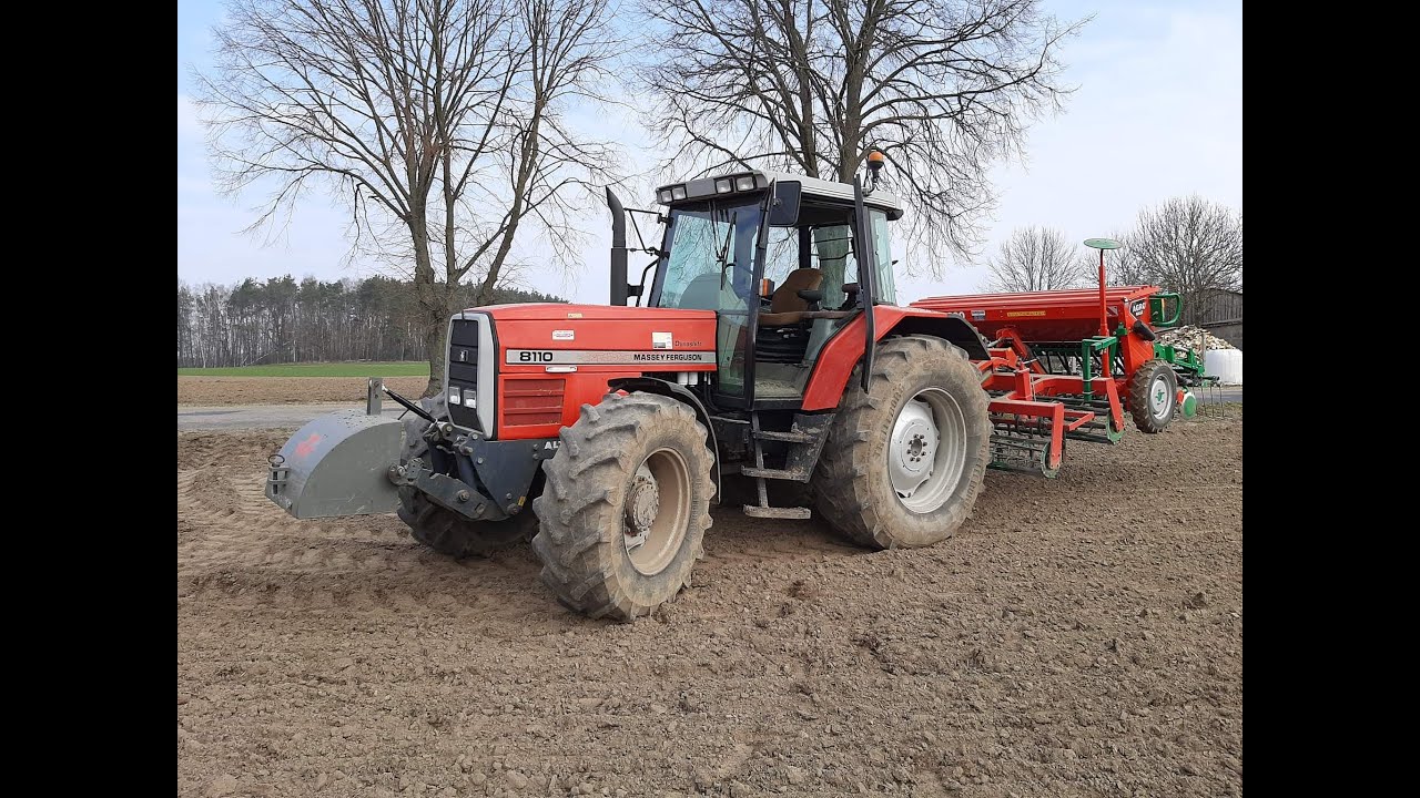 Siew żyta i NPK 2022. Massey Ferguson 8110 & Grano-System - Agro Masz SR-300 i Ursus 1012 & Unia MX