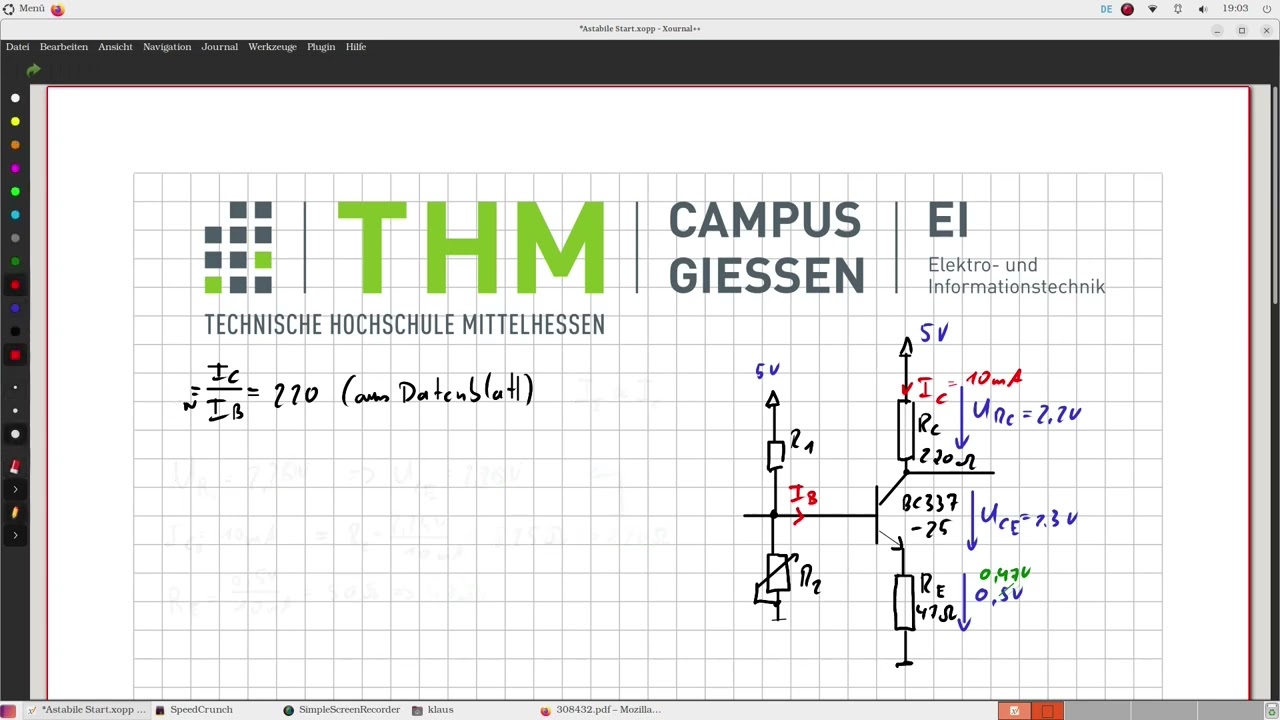 ELK-P 2.1: NPN Transistor Arbeitspunkteinstellung