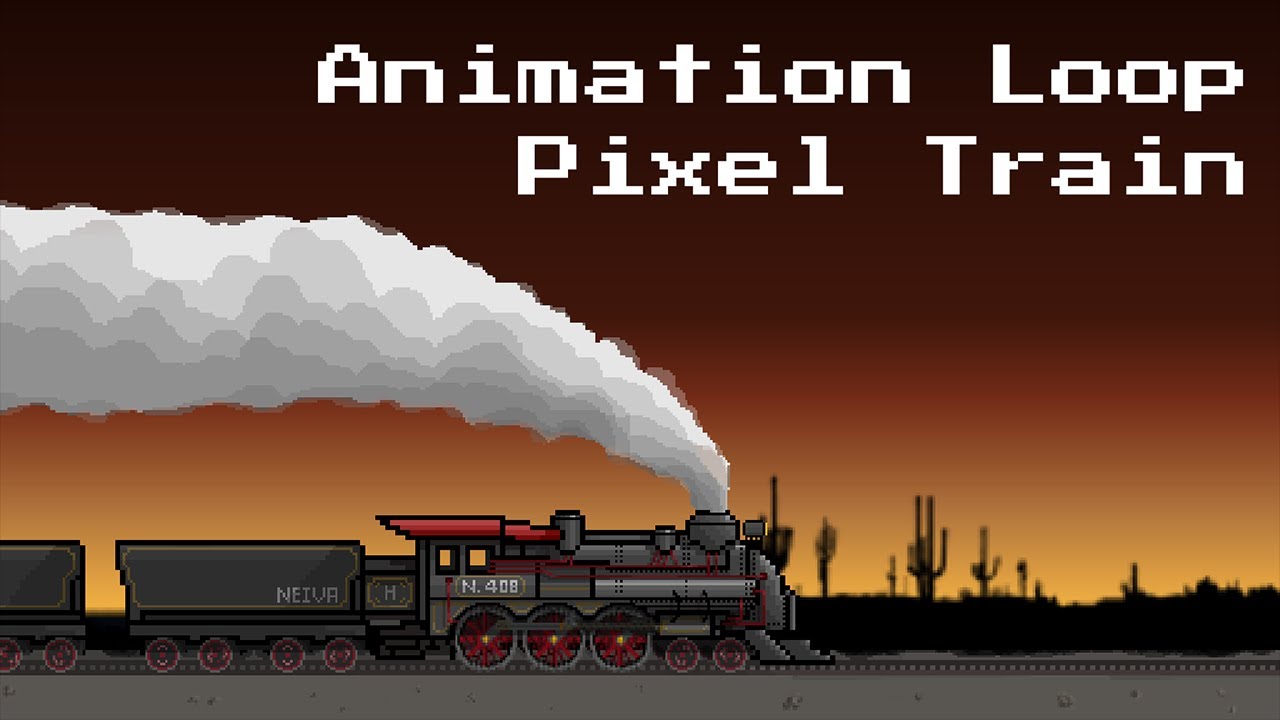 Pixel train animation loop