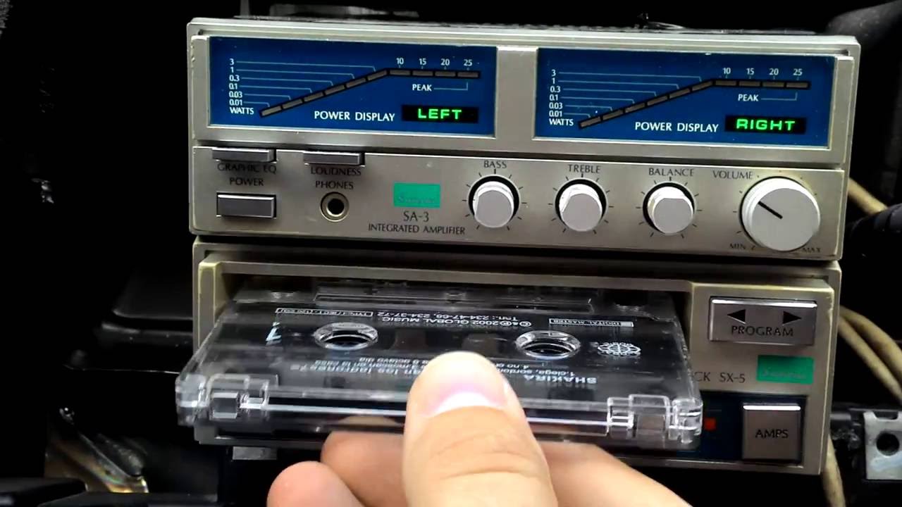 Vintage SANSUI Car Hi-Fi Components Cassette Deck SX-5 & Amplifier SA-3