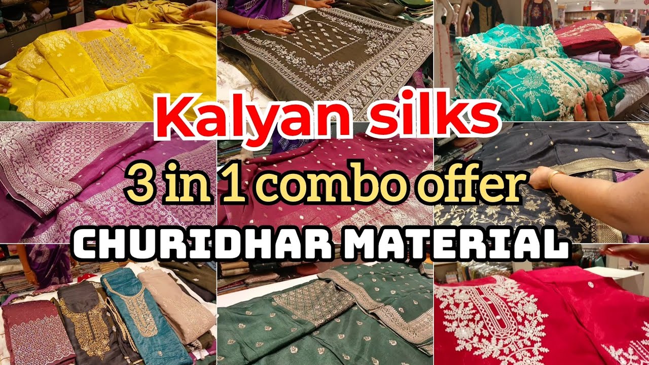 Kalyan silks 3 in 1 combo offer Churidhar materials🥳 || ഒന്നിനിന്റെ വിലയ്ക്ക് മൂന്നെണ്ണം വാങ്ങിക്കാം