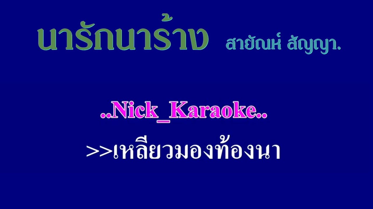 นารักนาร้าง สายัณห์ สัญญา #karaoke #คาราโอเกะ