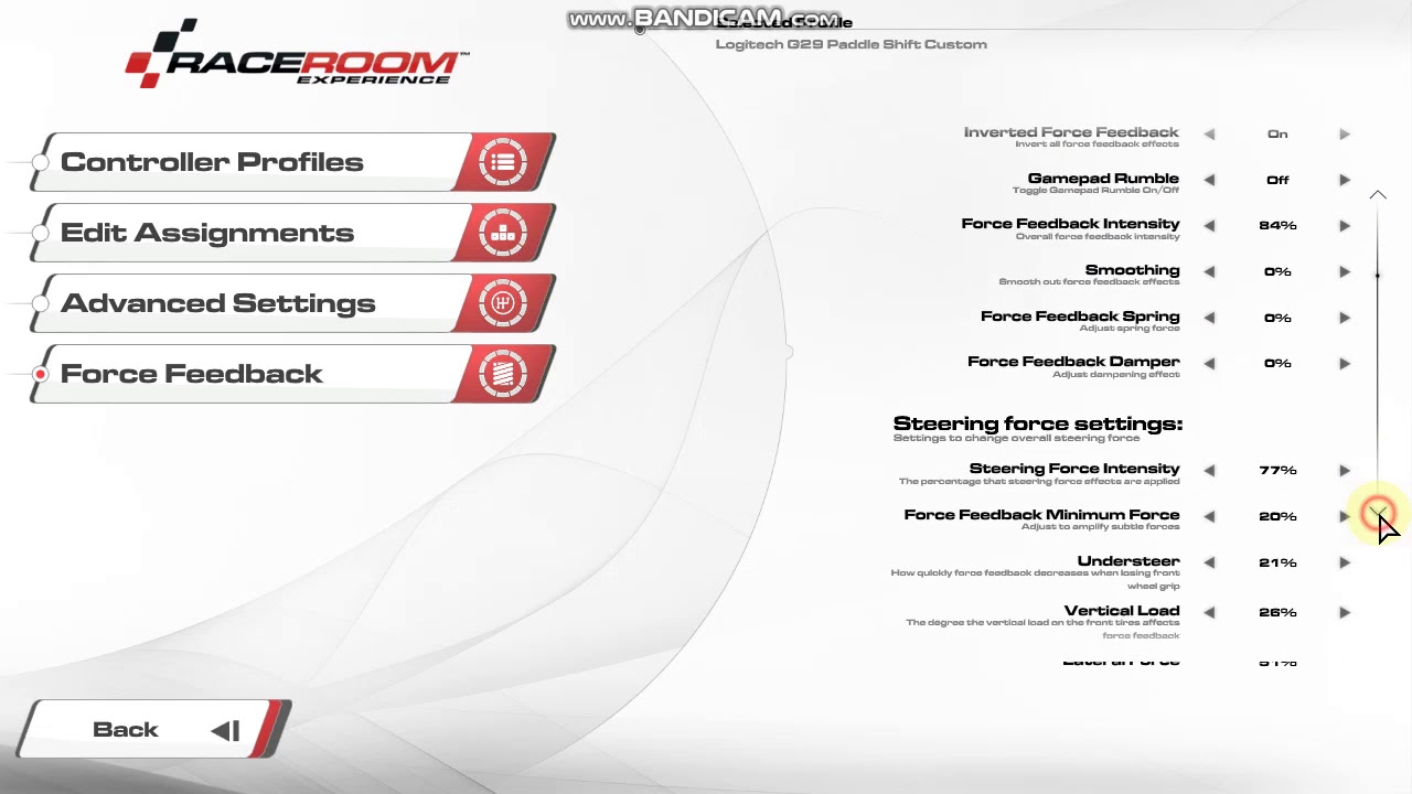 Logitech g29 ffb raceroom