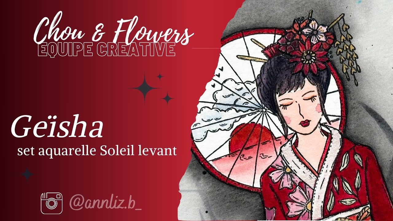 Mise en couleur aux aquarelles isaro set soleil levant