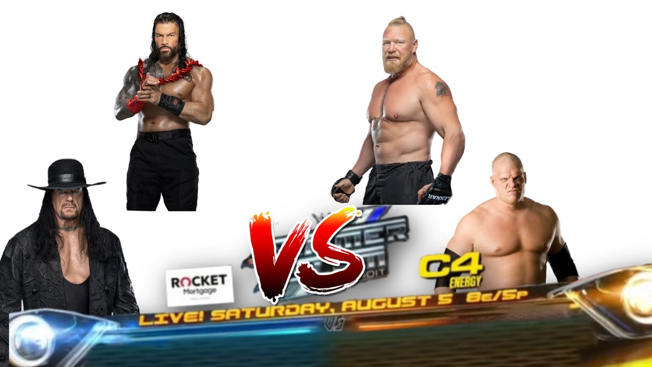 Undertaker vs kane romn vs brock