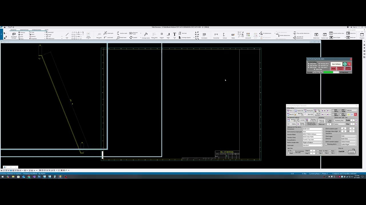 Test Auto dimension Model PEB with Tekla API