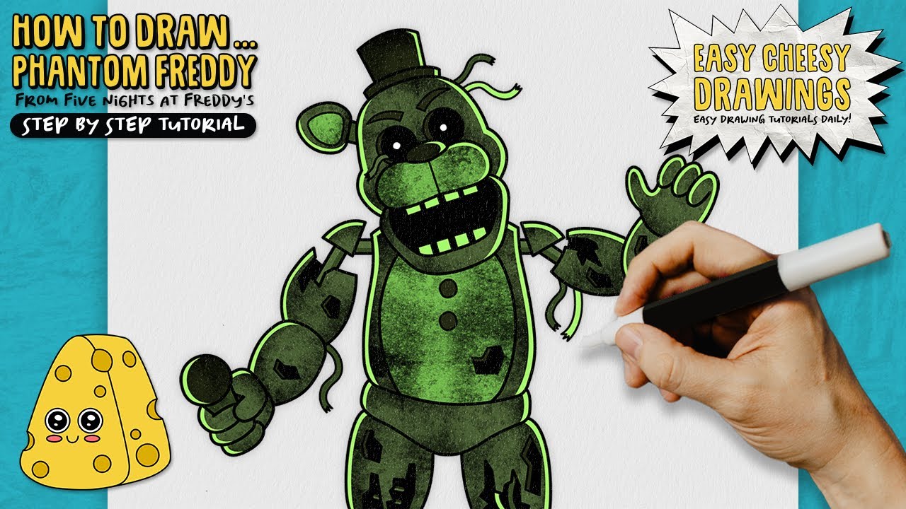 How to Draw PHANTOM FREDDY 😱🐻 (Five Nights at Freddy's) | Easy Step-By-Step Drawing Tutorial
