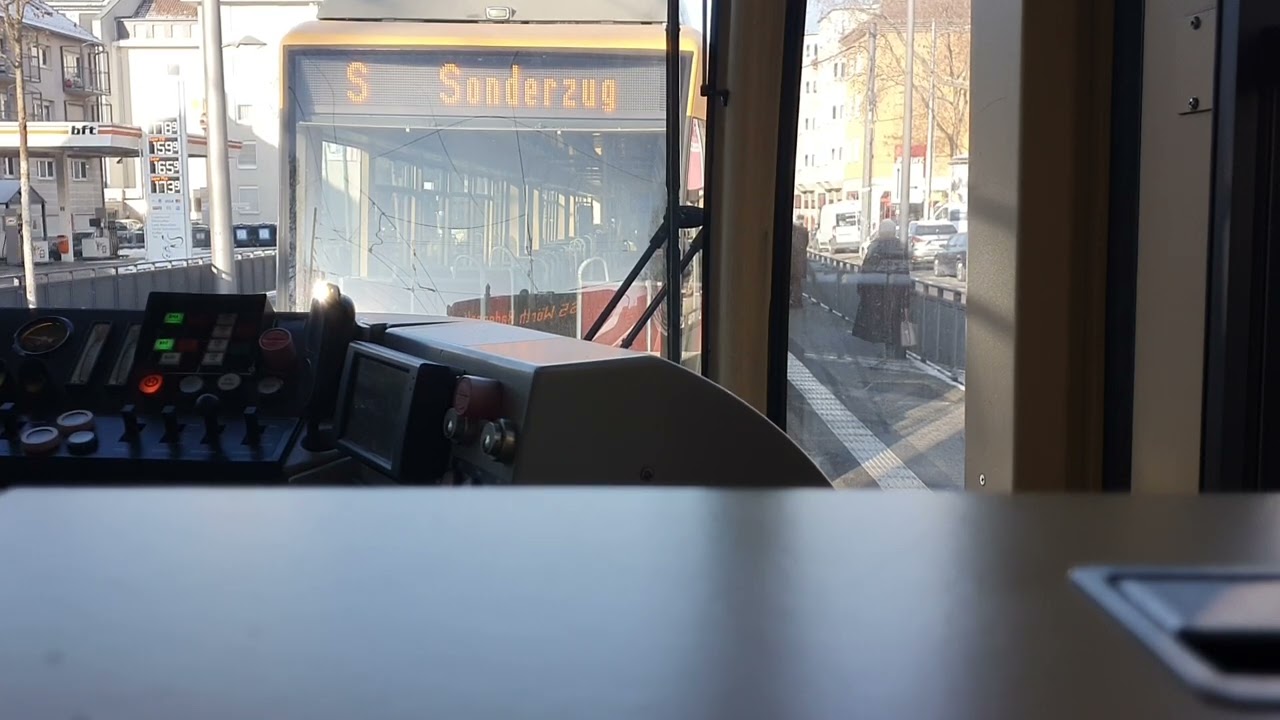 [CAB VIEW] Riding with tramtrain line S51 from Karlsruhe Mühlburger Tor to Herweghstrasse #tram