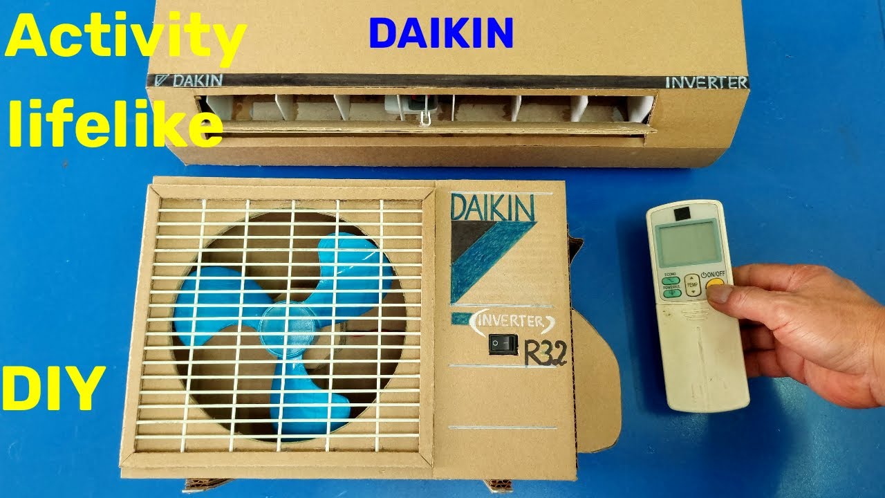 How to make ice-cooled cardboard air conditioner || According to model daikin FTKB25WMV