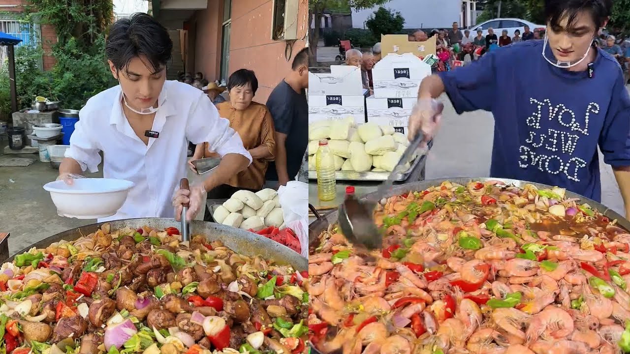 🥰Chinese man👍serves free lunch👍to the elderly💓in rural areas 🙏