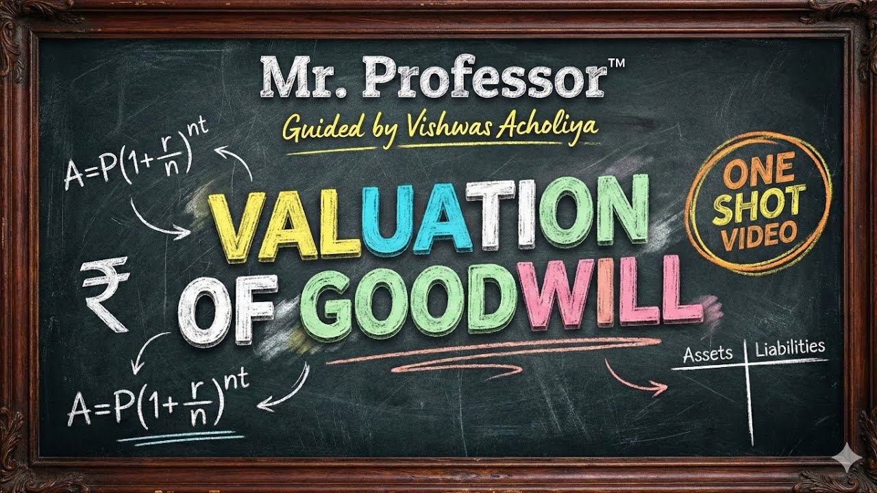 Valuation of Goodwill (One Shot) 🚀| Board Exam 2026 | Full Concept + P.Y Questions | Mr. Professor
