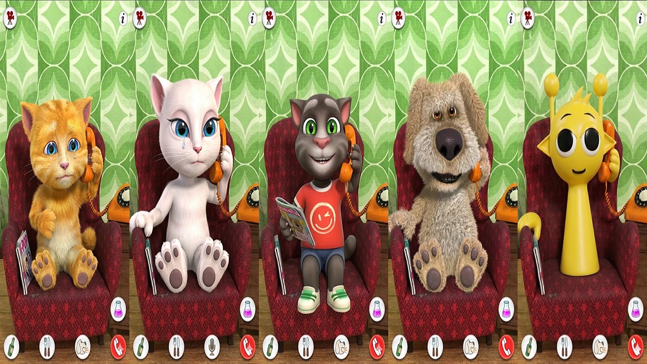 Talking Tom Cat vs Talking Ben the Dog v Talking Angela Talking Ginger 2 Talking Sprunki - All Foods