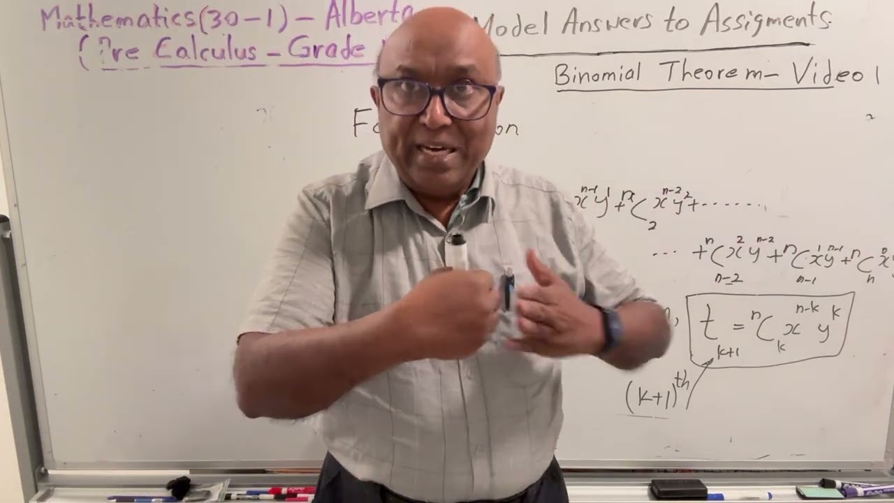 Mathematics 30-1 - Alberta (Presentation for 100 sample question) Binomial Theorem PART 1