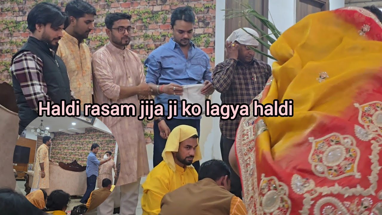Dulhe ji ko lagaya sabne haldi  or saath me kia pool party 🥳 
